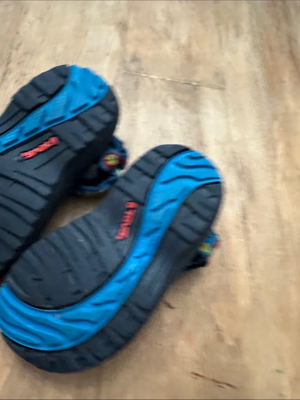 Teva Kids Blue Strap Sandals with Red & Yellow Fish Accents